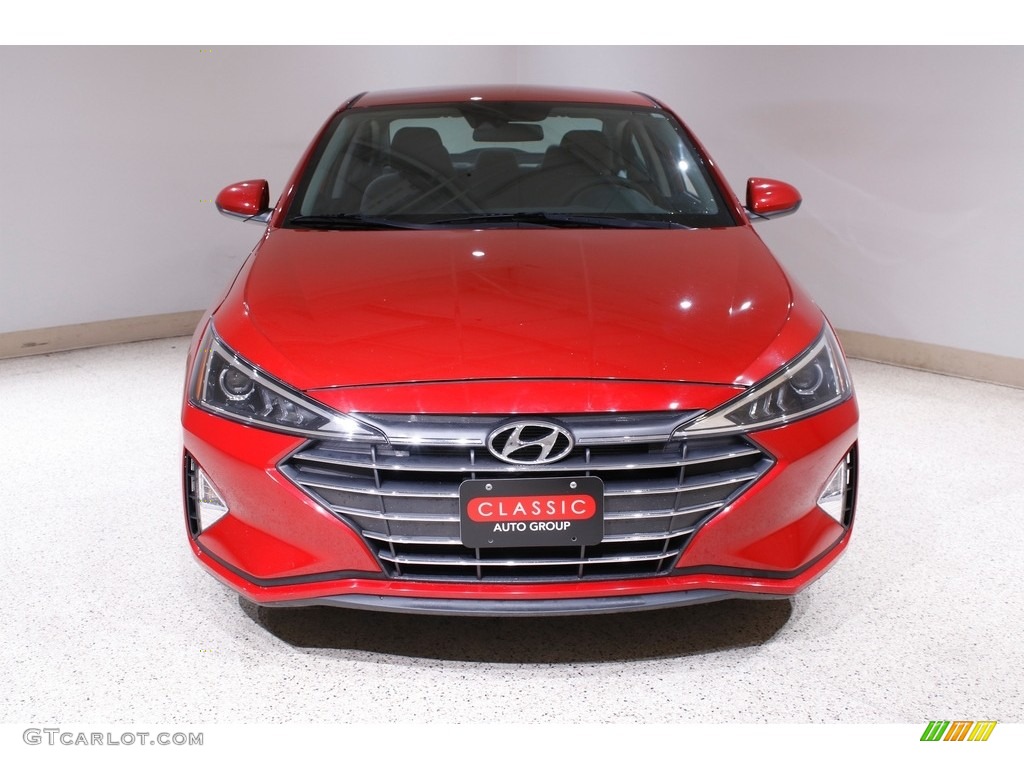 2019 Elantra SEL - Scarlet Red / Gray photo #2