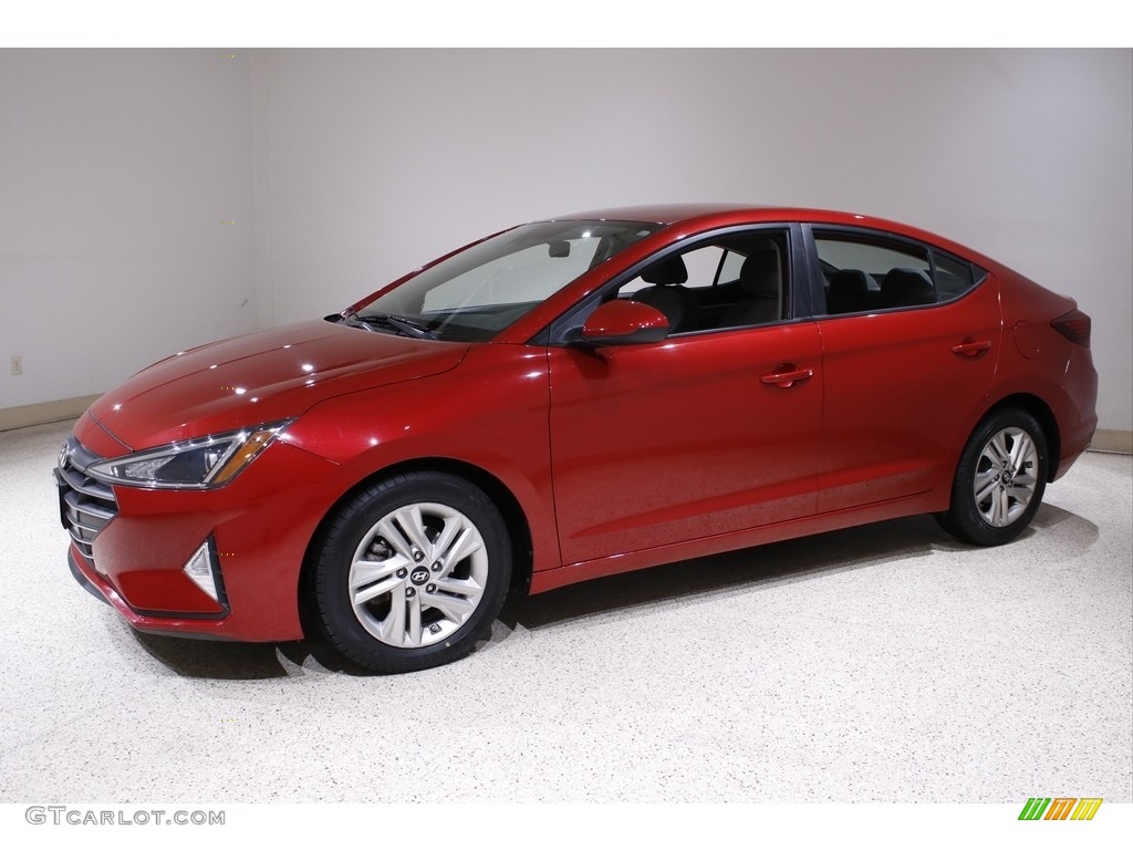 2019 Elantra SEL - Scarlet Red / Gray photo #3