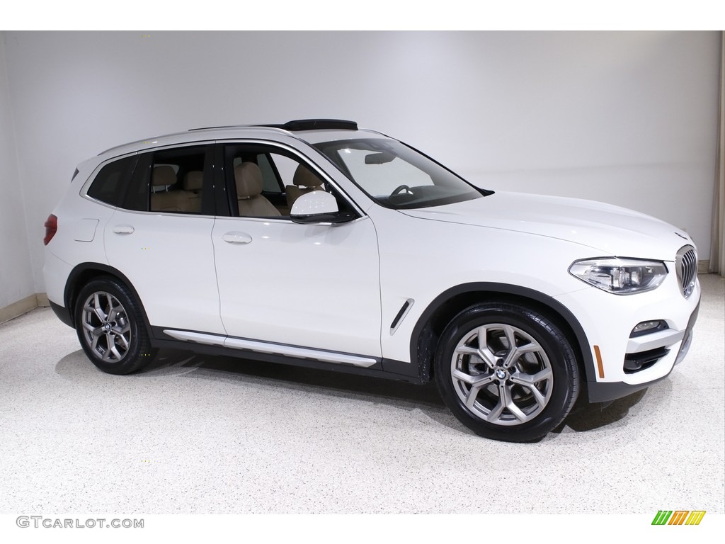 2021 X3 xDrive30e - Alpine White / Canberra Beige/Black photo #1