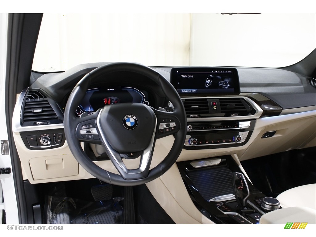 2021 BMW X3 xDrive30e Canberra Beige/Black Dashboard Photo #145291249