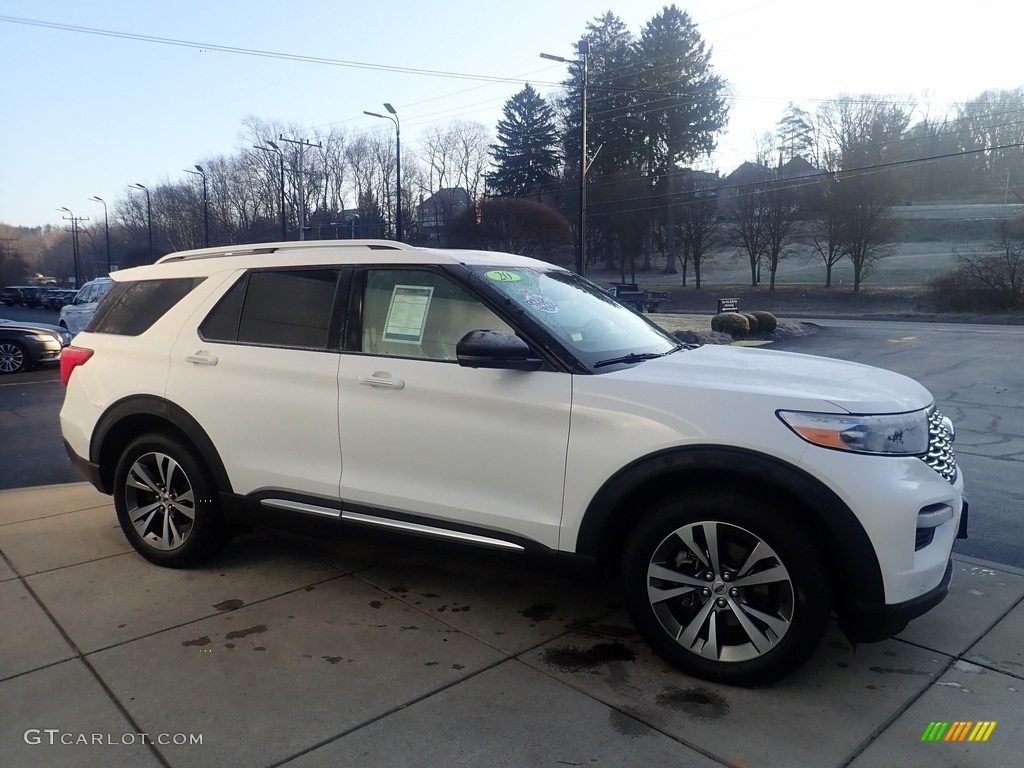 2020 Explorer Platinum 4WD - Star White Metallic Tri-Coat / Sandstone photo #7