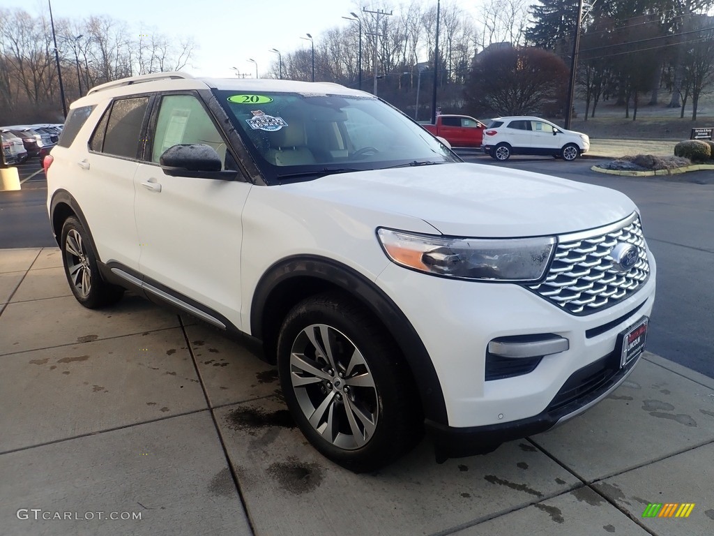 Star White Metallic Tri-Coat 2020 Ford Explorer Platinum 4WD Exterior Photo #145291657