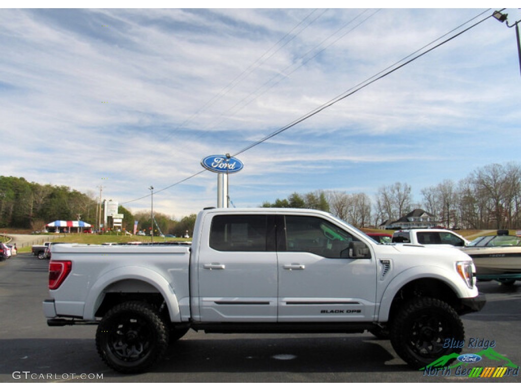 2022 F150 Tuscany Black Ops Lariat SuperCrew 4x4 - Space White Metallic / Black photo #6