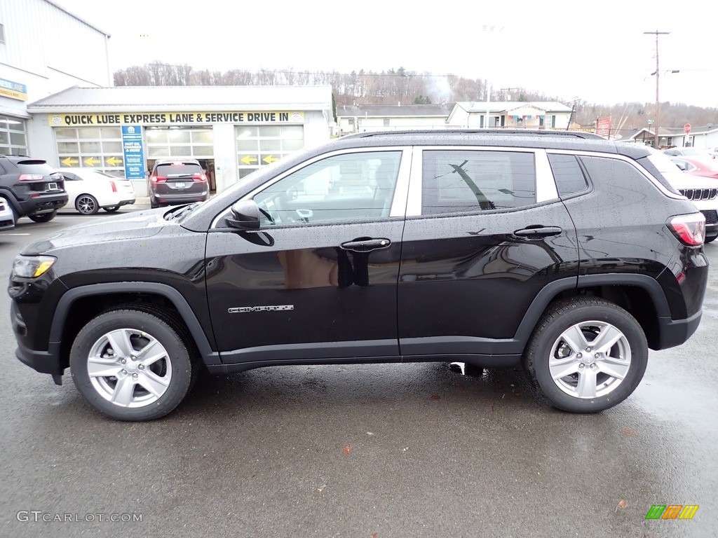 Diamond Black Crystal Pearl 2022 Jeep Compass Latitude 4x4 Exterior Photo #145299873