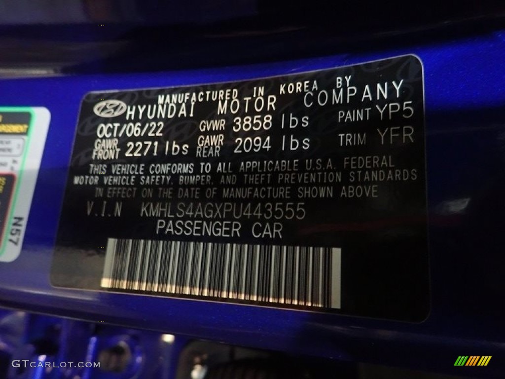 2023 Elantra SEL - Intense Blue / Medium Gray photo #18