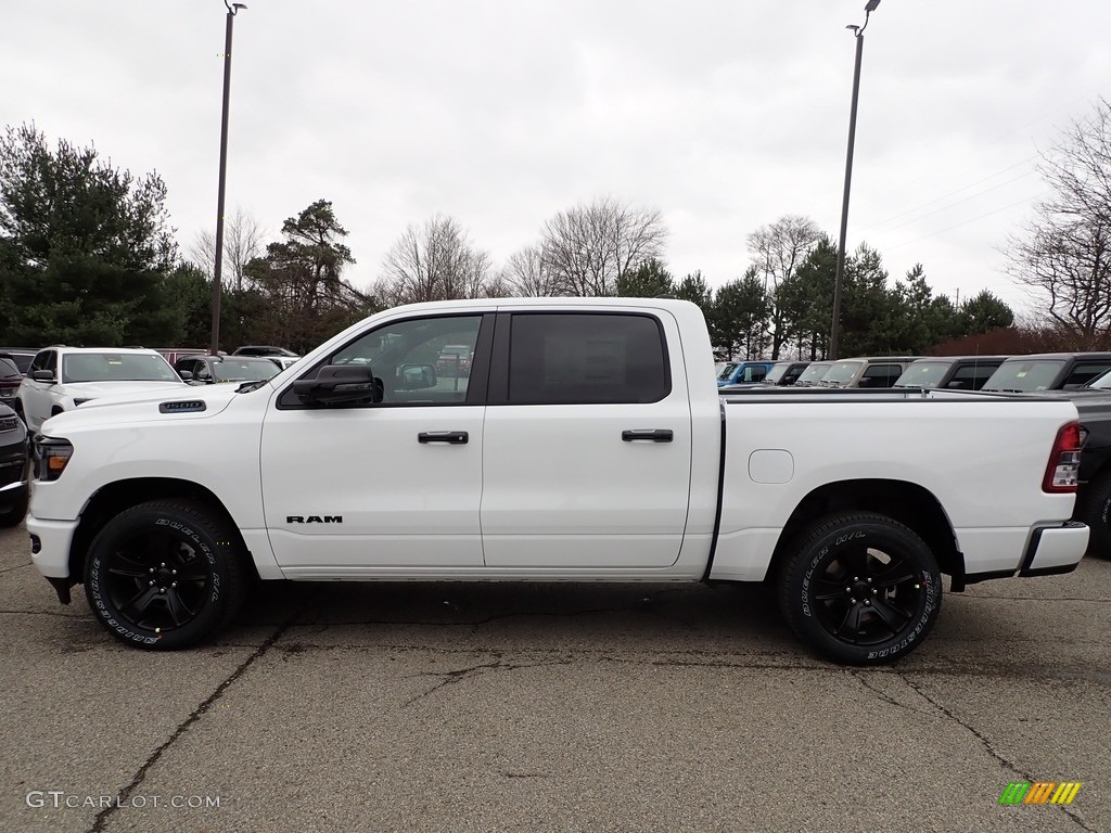 Bright White 2023 Ram 1500 Big Horn Night Edition Crew Cab 4x4 Exterior Photo #145303827