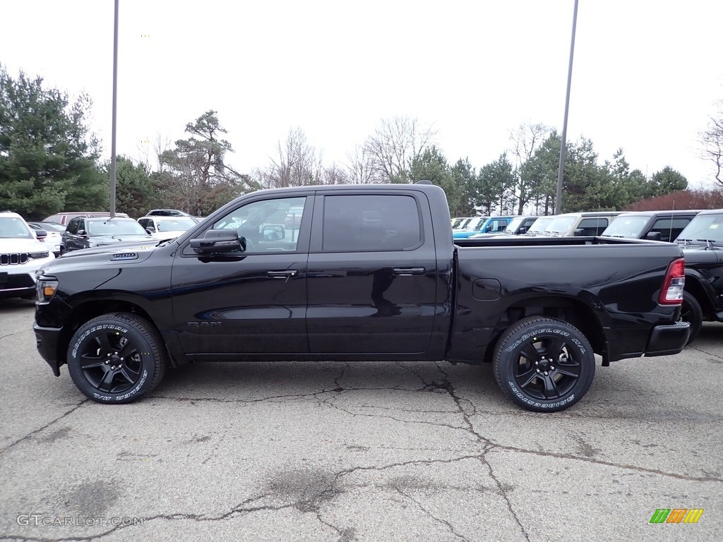 Diamond Black Crystal Pearl 2023 Ram 1500 Big Horn Night Edition Crew Cab 4x4 Exterior Photo #145304033