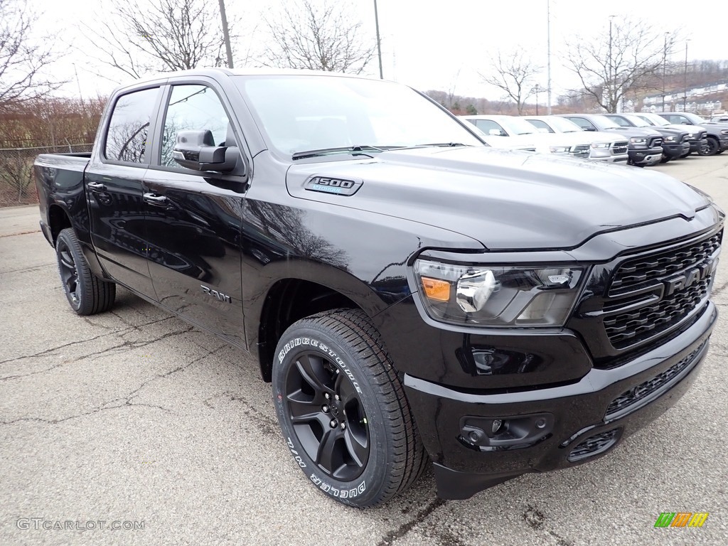 Diamond Black Crystal Pearl 2023 Ram 1500 Big Horn Night Edition Crew Cab 4x4 Exterior Photo #145304115