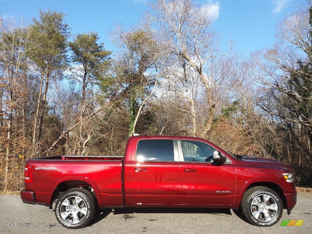 Delmonico Red Pearl 2022 Ram 1500 Laramie Crew Cab 4x4 Exterior Photo #145304283