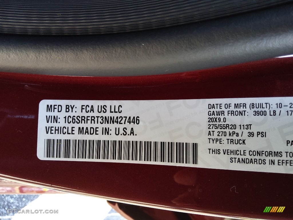 2022 1500 Laramie Crew Cab 4x4 - Delmonico Red Pearl / Black photo #33