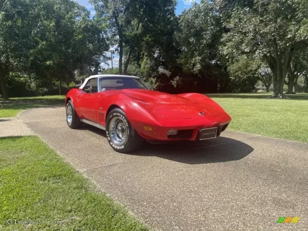 1975 Corvette Stingray Convertible - Mille Miglia Red / Medium Saddle photo #12