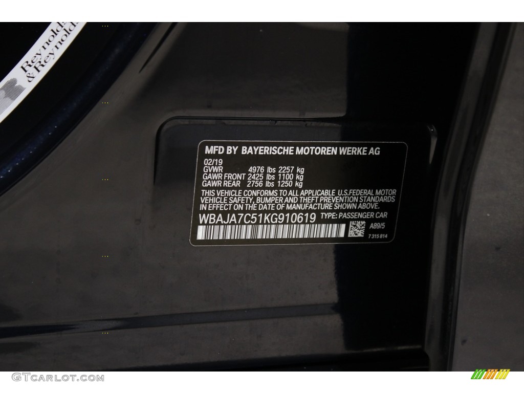 2019 5 Series 530i xDrive Sedan - Imperial Blue Metallic / Black photo #23