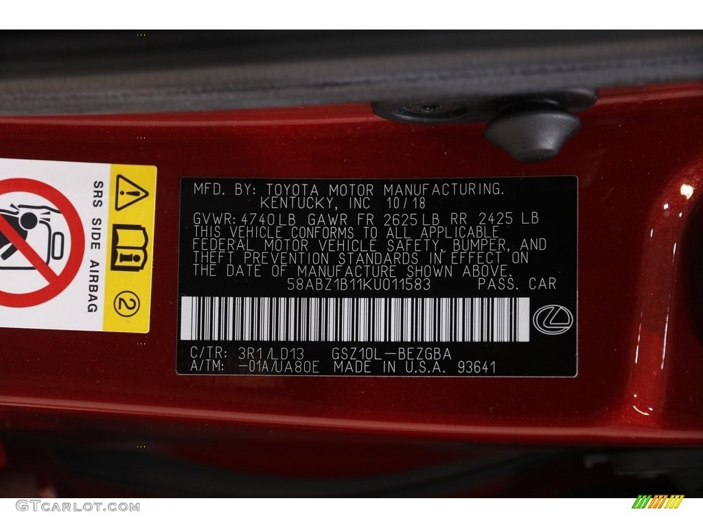 2019 ES 350 - Matador Red Mica / Chateau photo #24