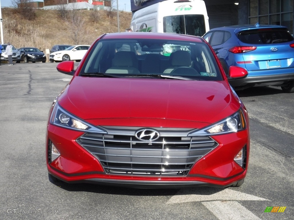 2019 Elantra SEL - Scarlet Red / Beige photo #4