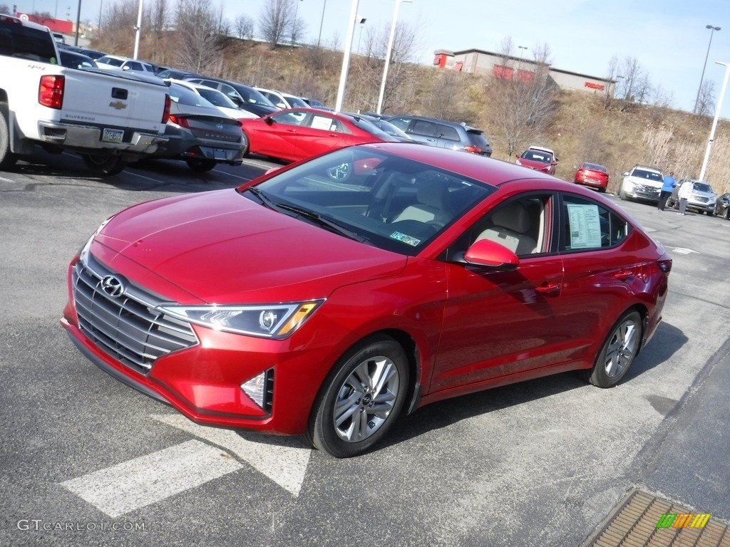 2019 Elantra SEL - Scarlet Red / Beige photo #5