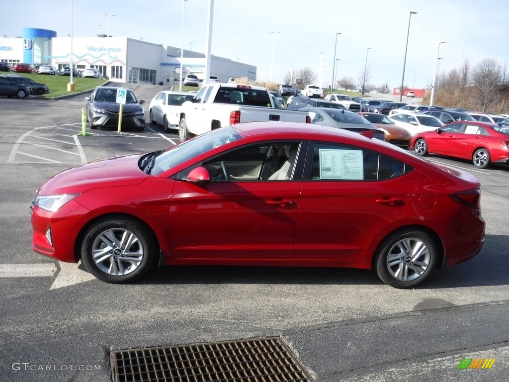 2019 Elantra SEL - Scarlet Red / Beige photo #6