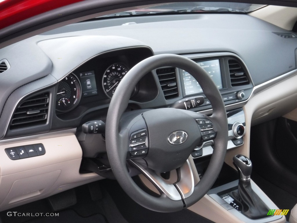 2019 Elantra SEL - Scarlet Red / Beige photo #9