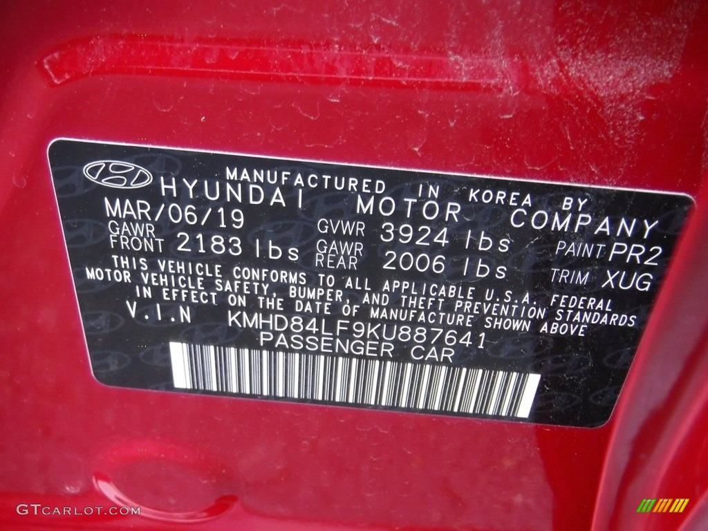 2019 Elantra SEL - Scarlet Red / Beige photo #31