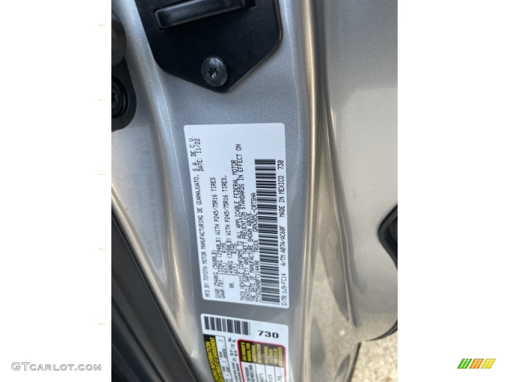 2023 Toyota Tacoma SR5 Access Cab 4x4 Color Code Photos