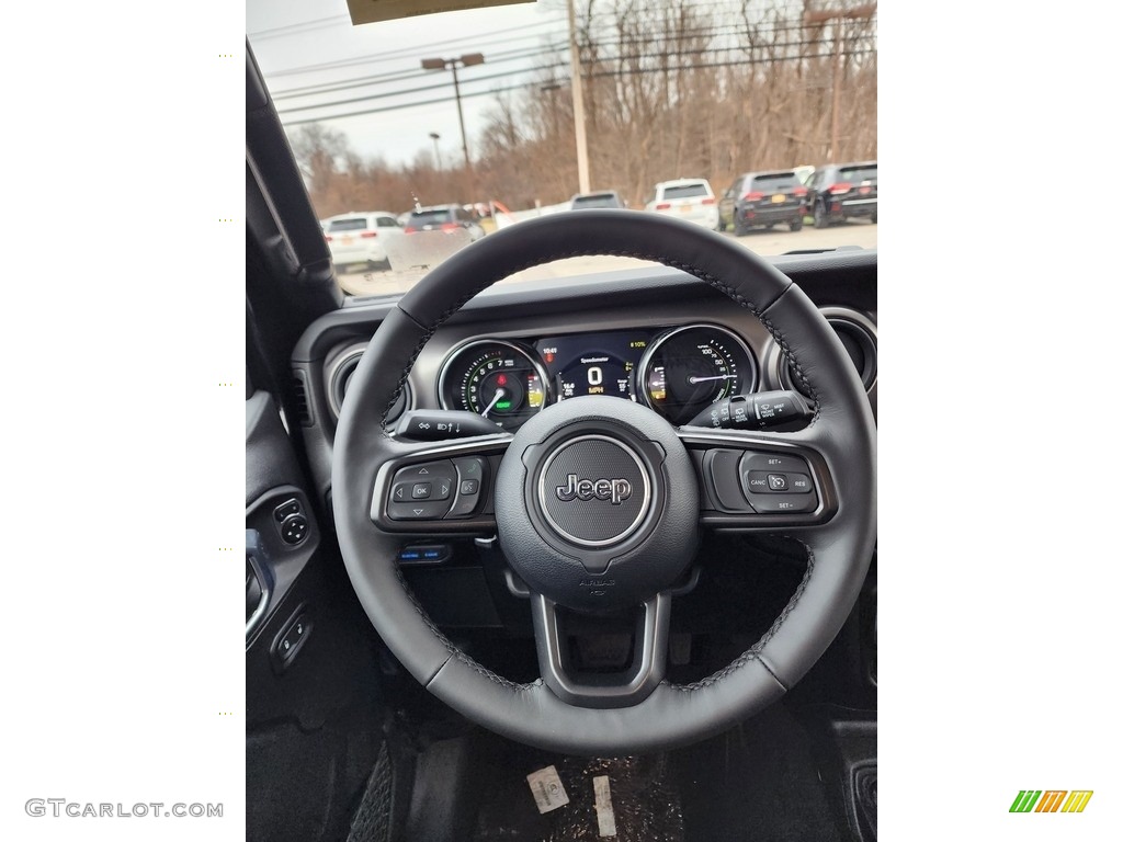2023 Jeep Wrangler Unlimited Willys 4XE Hybrid Black Steering Wheel Photo #145315827