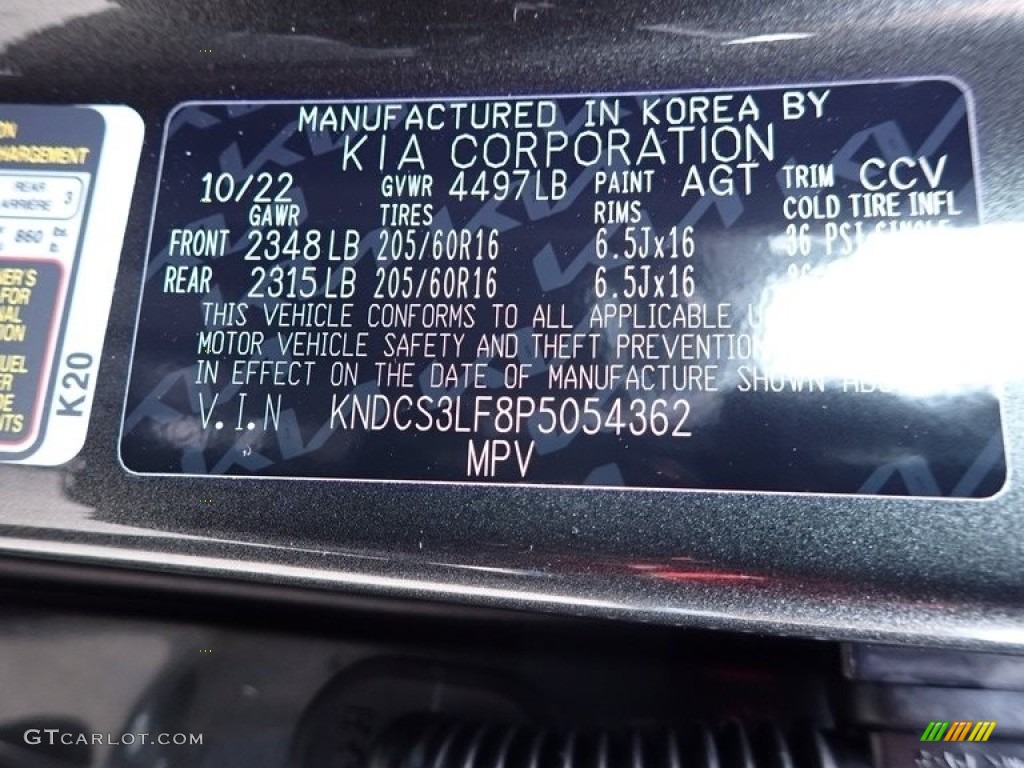 2023 Niro Color Code AGT for Interstellar Gray Photo #145316836