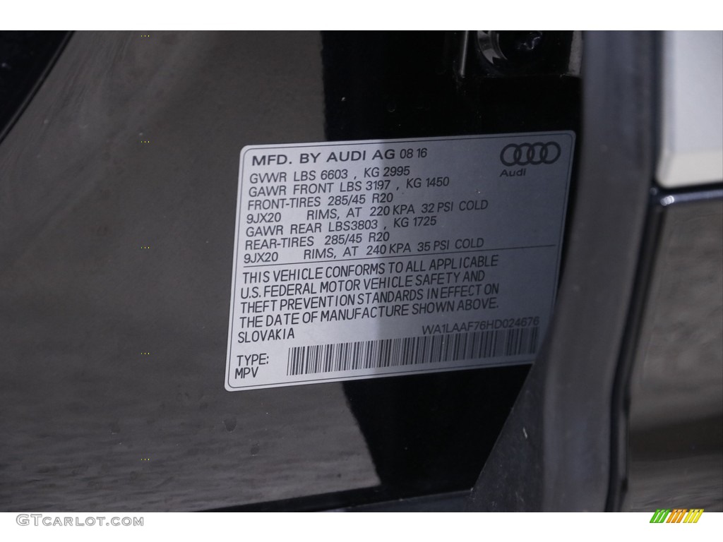 2017 Q7 3.0T quattro Premium Plus - Orca Black Metallic / Black photo #25