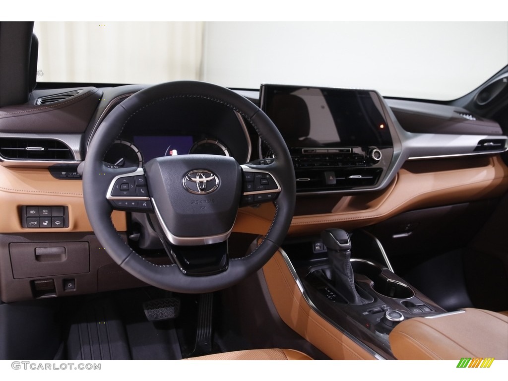 2022 Toyota Highlander Platinum AWD Glazed Caramel Dashboard Photo #145318953