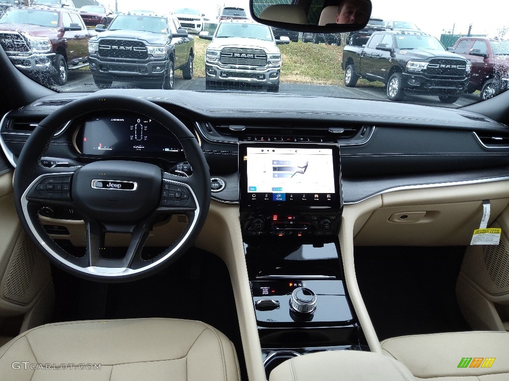 2023 Jeep Grand Cherokee L Limited 4x4 Wicker Beige/Global Black Dashboard Photo #145319166