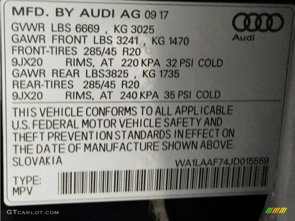 2018 Q7 3.0 TFSI Premium Plus quattro - Night Black / Black photo #35