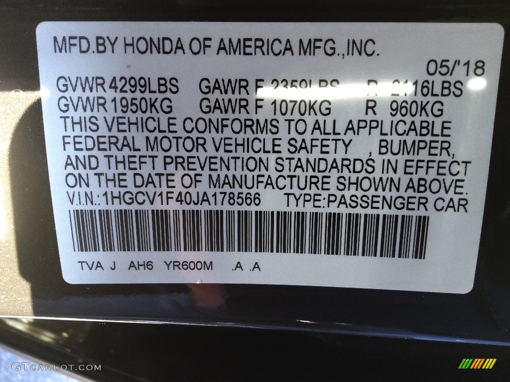2018 Accord EX Sedan - Kona Coffee Metallic / Black photo #31