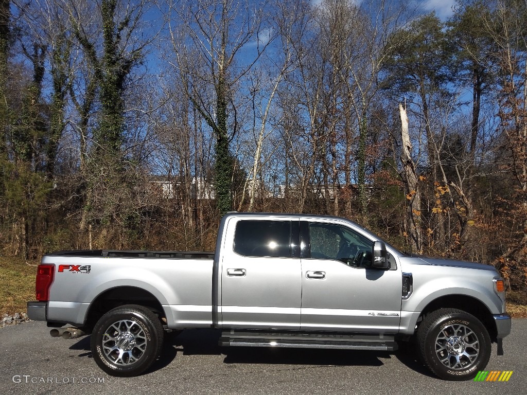 Iconic Silver 2021 Ford F250 Super Duty Lariat Crew Cab 4x4 Exterior Photo #145328803