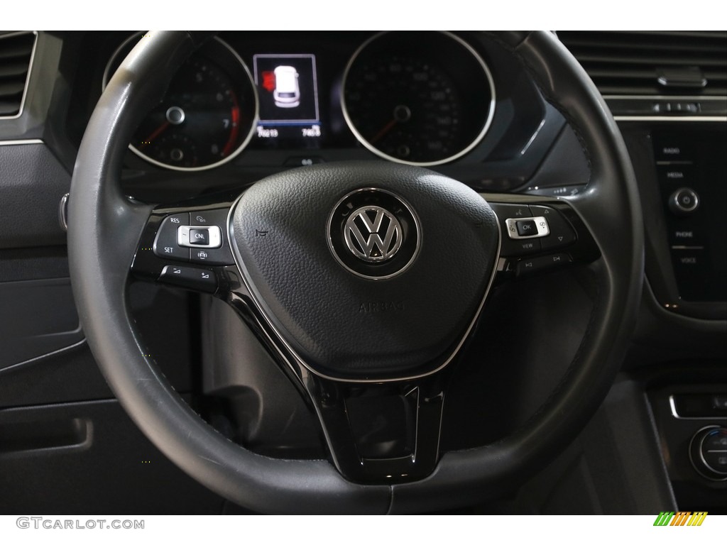 2020 Volkswagen Tiguan SE Titan Black Steering Wheel Photo #145329163