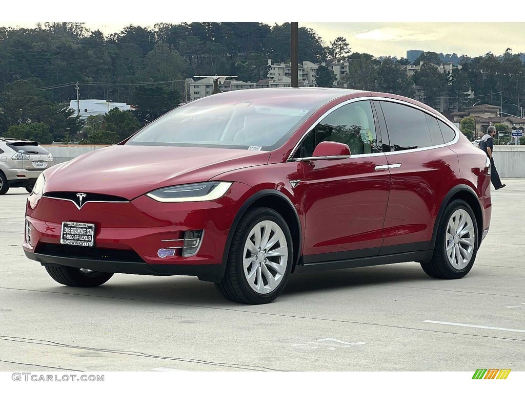 Red Multi-Coat 2019 Tesla Model X Standard Range Exterior Photo #145330700