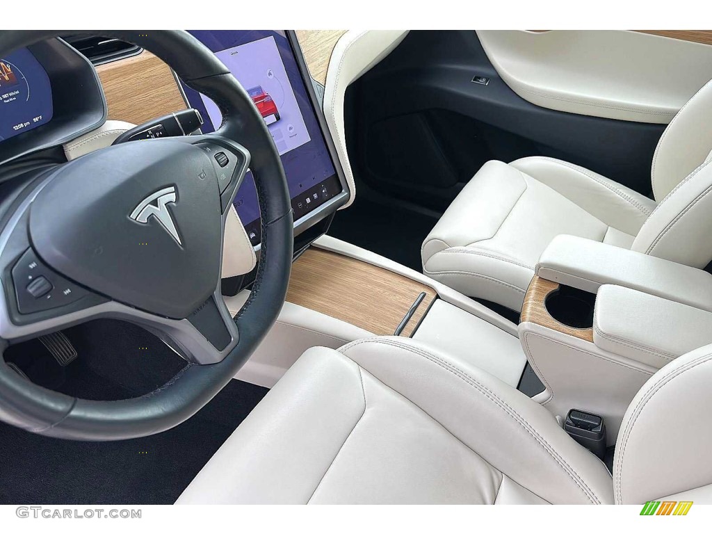 Cream Interior 2019 Tesla Model X Standard Range Photo #145330751
