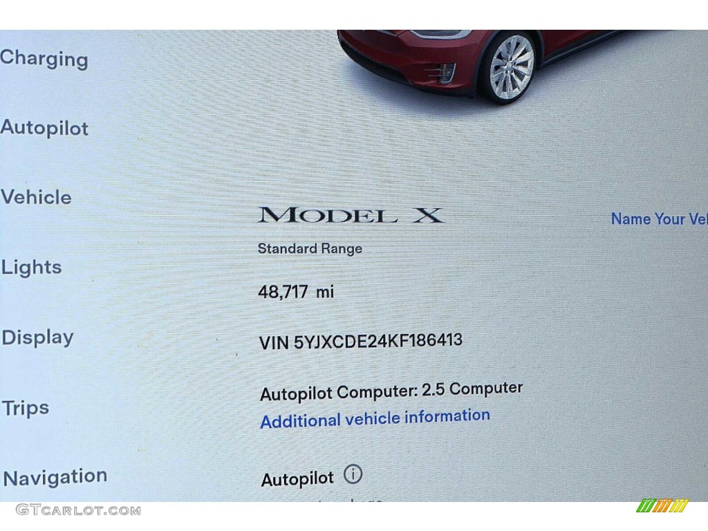 2019 Tesla Model X Standard Range Info Tag Photo #145331165