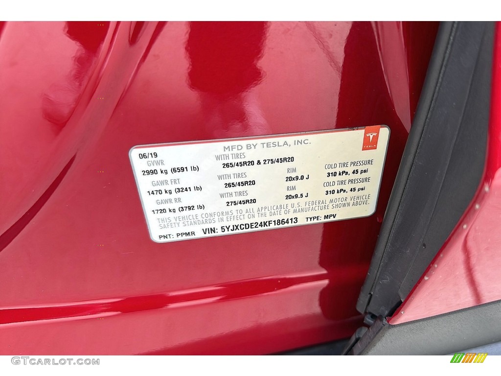 2019 Model X Standard Range - Red Multi-Coat / Cream photo #39