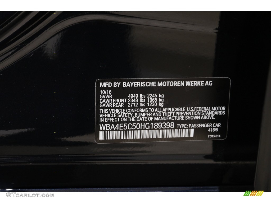 2017 BMW 4 Series 440i xDrive Gran Coupe Color Code Photos