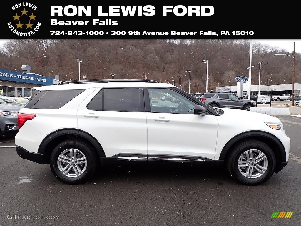 2022 Explorer XLT - Star White Metallic / Ebony photo #1