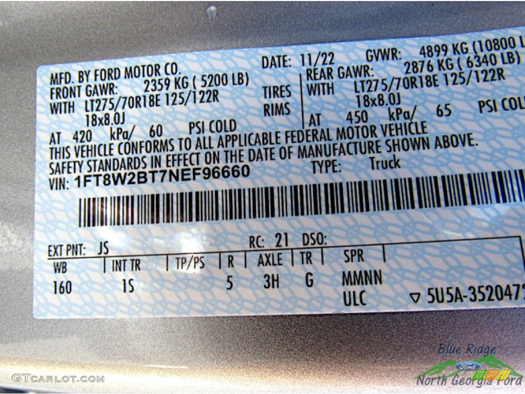 2022 F250 Super Duty XLT Crew Cab 4x4 - Iconic Silver / Medium Earth Gray photo #25