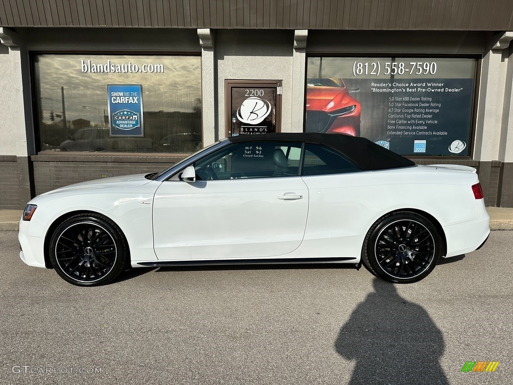 2017 A5 Sport quattro Cabriolet - Ibis White / Black photo #2