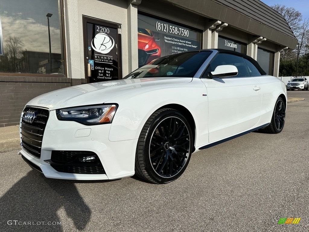 2017 A5 Sport quattro Cabriolet - Ibis White / Black photo #3