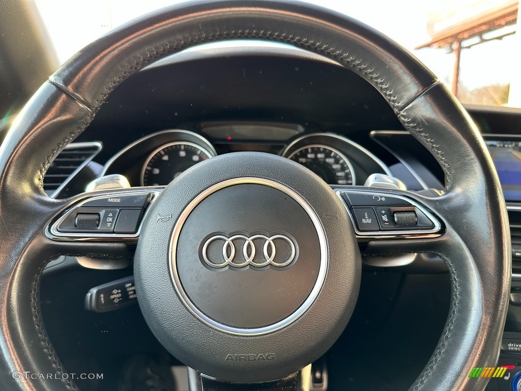 2017 Audi A5 Sport quattro Cabriolet Black Steering Wheel Photo #145337853