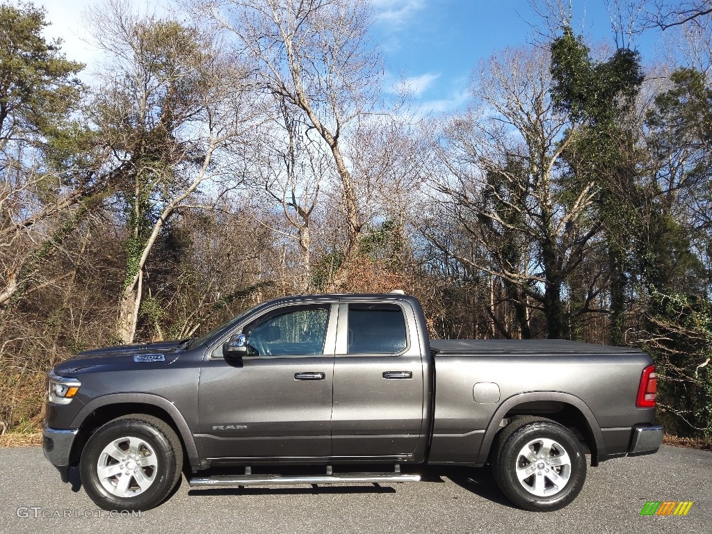 2019 1500 Laramie Quad Cab 4x4 - Granite Crystal Metallic / Black photo #1