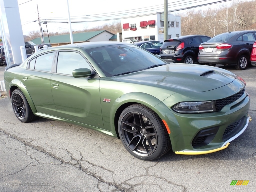 F8 Green 2022 Dodge Charger Scat Pack Widebody Exterior Photo #145339596