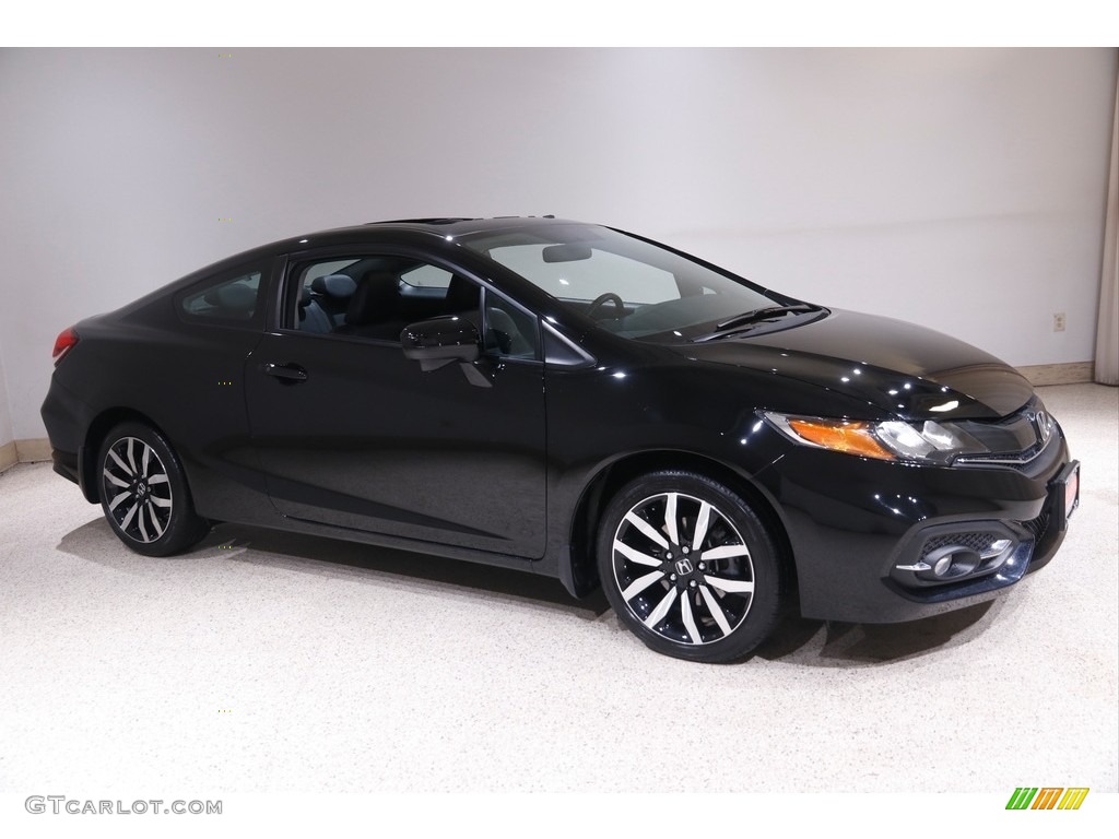 Crystal Black Pearl 2015 Honda Civic EX-L Coupe Exterior Photo #145339743