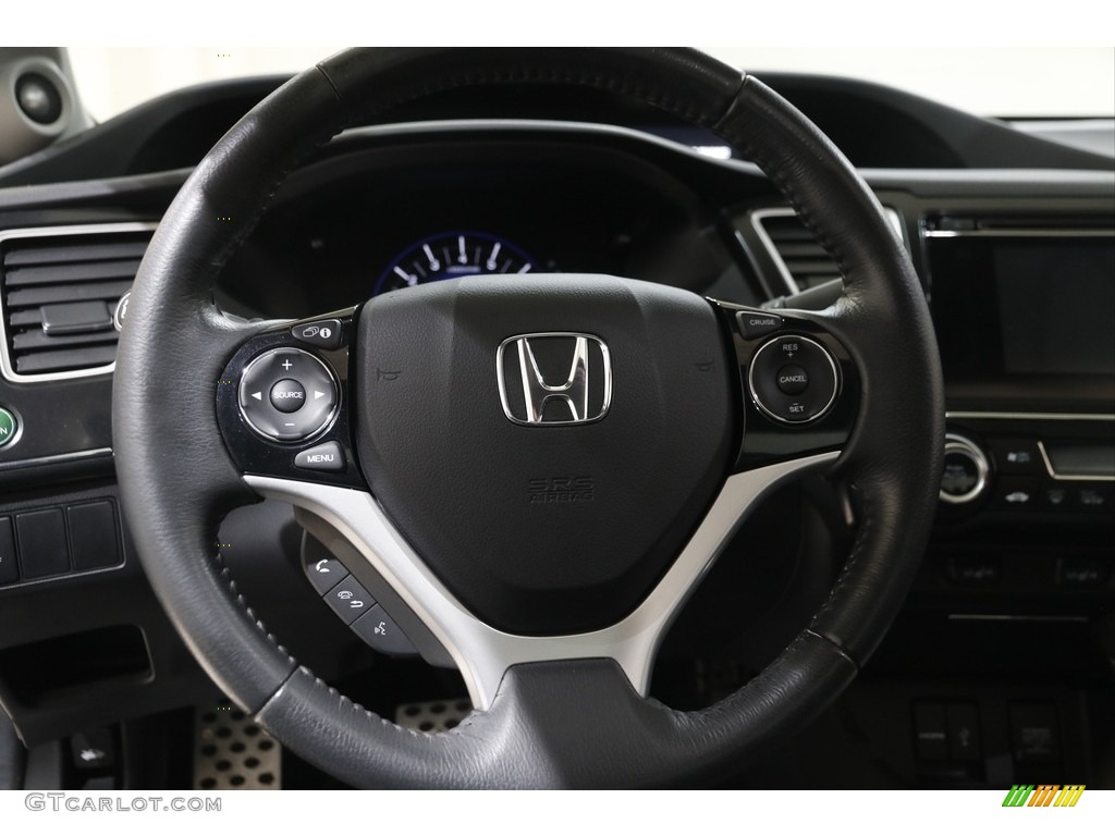 2015 Honda Civic EX-L Coupe Black Steering Wheel Photo #145339851