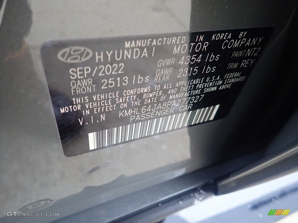 2023 Sonata Color Code NT2 for Hampton Gray Photo #145341894