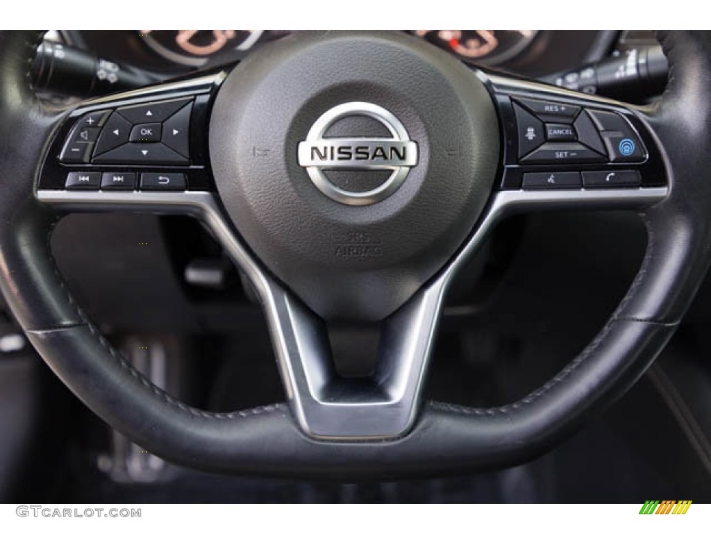 2019 Nissan Altima Platinum AWD Charcoal Steering Wheel Photo #145345402