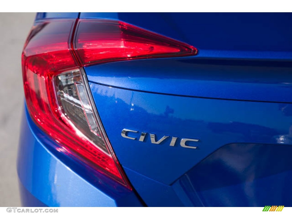 2019 Civic LX Sedan - Agean Blue Metallic / Black photo #12