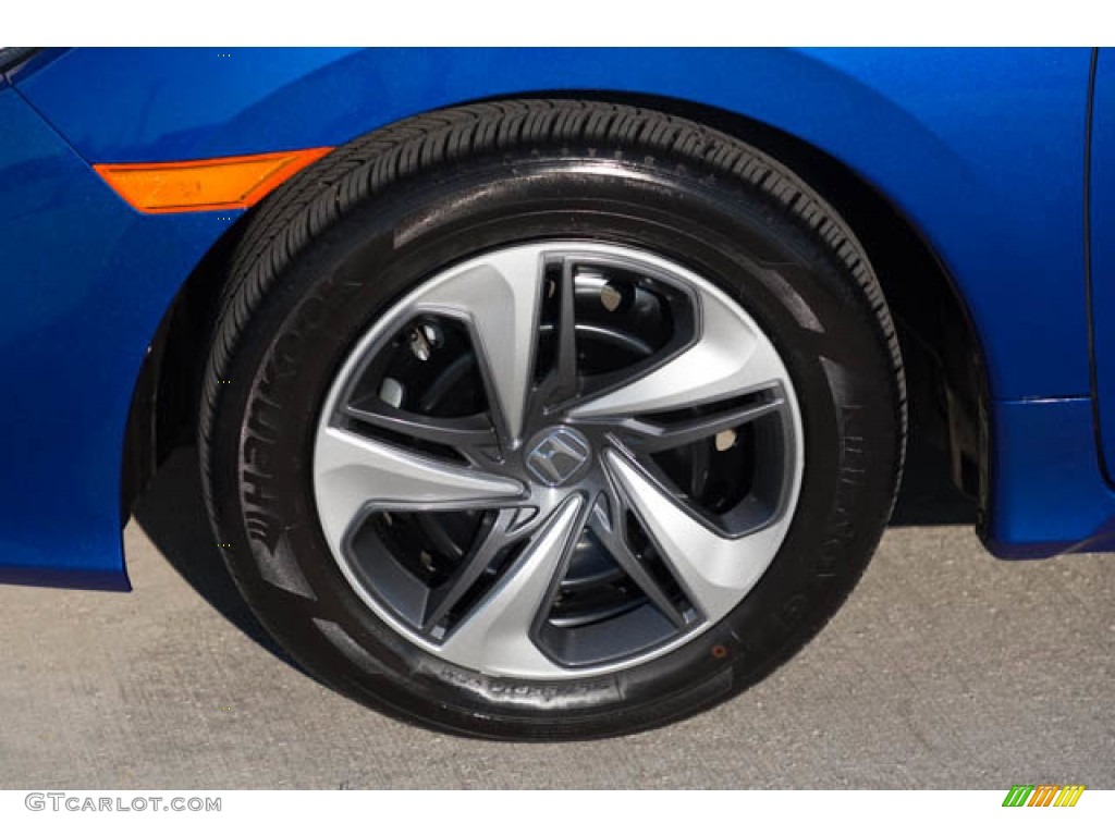 2019 Civic LX Sedan - Agean Blue Metallic / Black photo #38